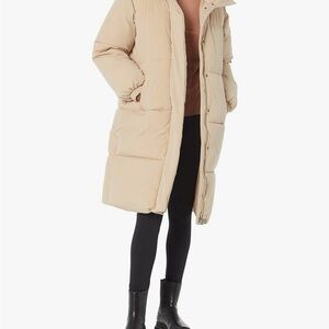 NWT Long Beige Puffer Coat tan plus size women’s 1 XL